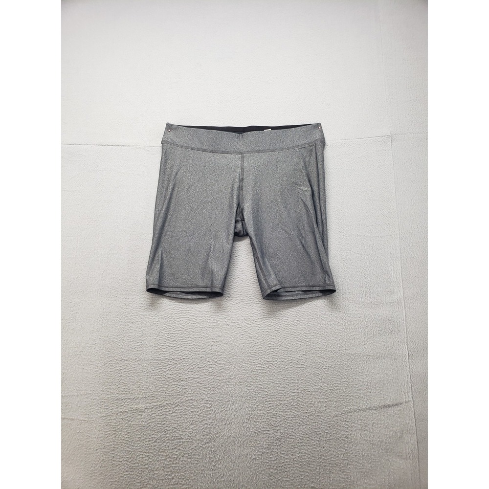 DSG Women Biker Short XL Gray Marl Mid Rise Compression Gym Yoga Performance